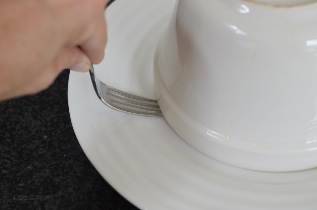 Blackberry and apple pudding - fork