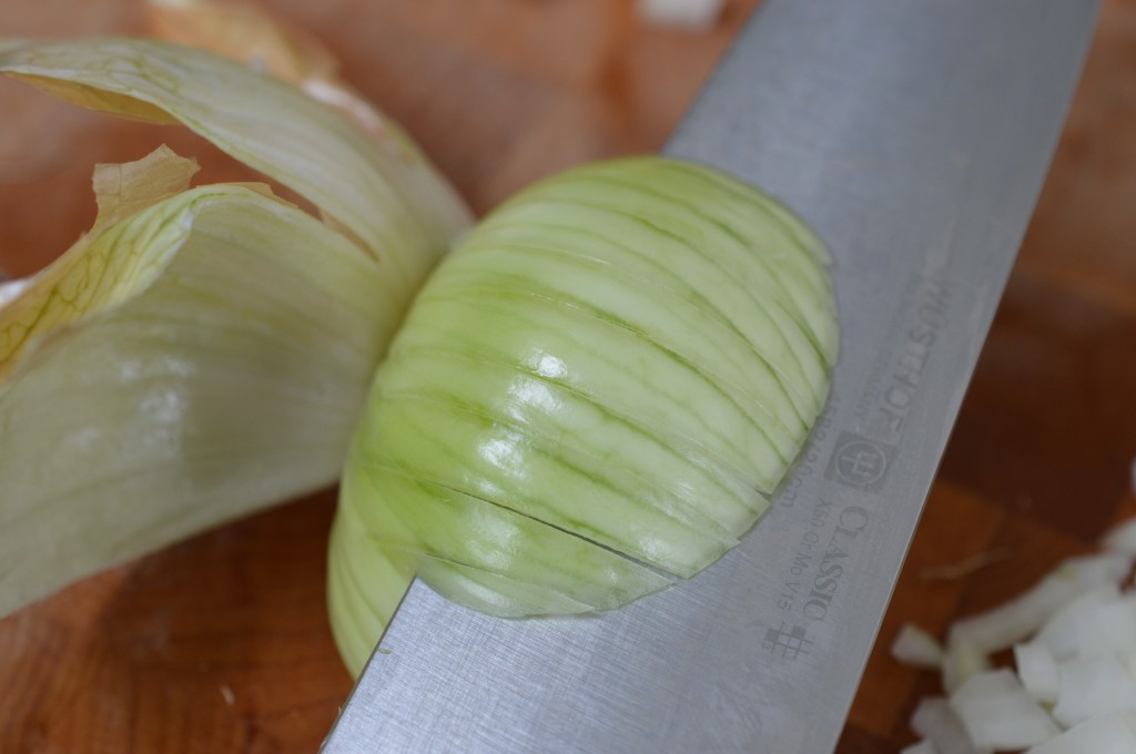 Cottage Pie - onion cut