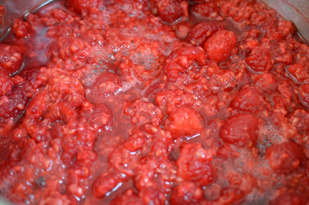 Rasberries - curd - boil
