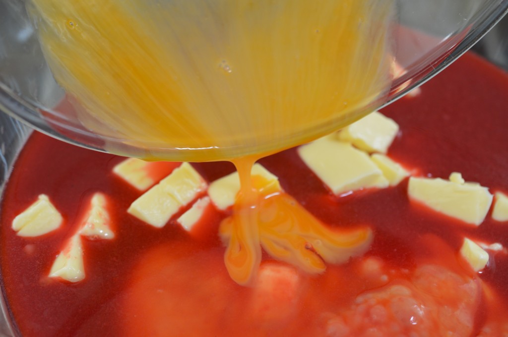 Raspberry - curd - egg