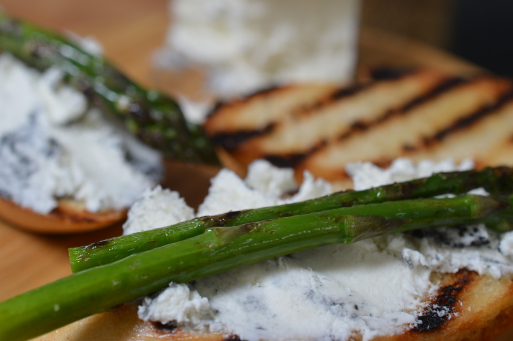 Asparagus Soup - spread with cheese