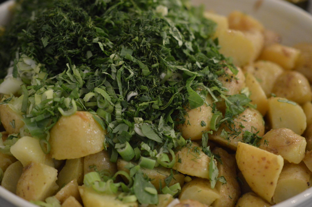 Herby Potato Salad all herbs