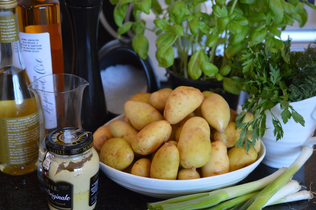 Herby Potato Salad mis en place