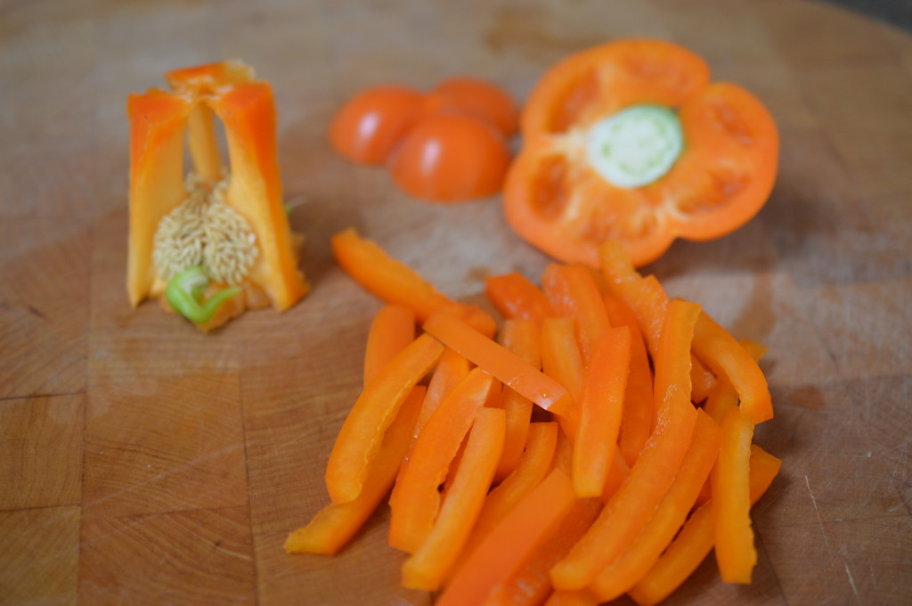 Roasted Pepper Salad chopping