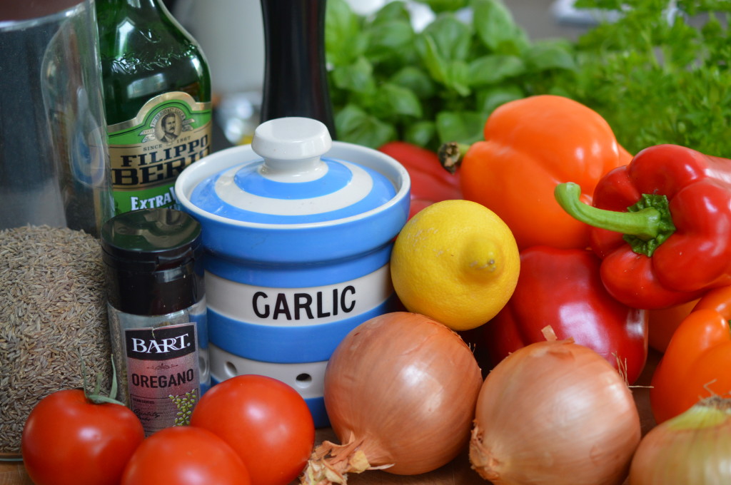 Roasted Pepper Salad ingredients