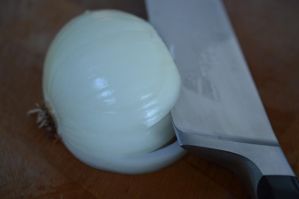 Mussels - chop onion