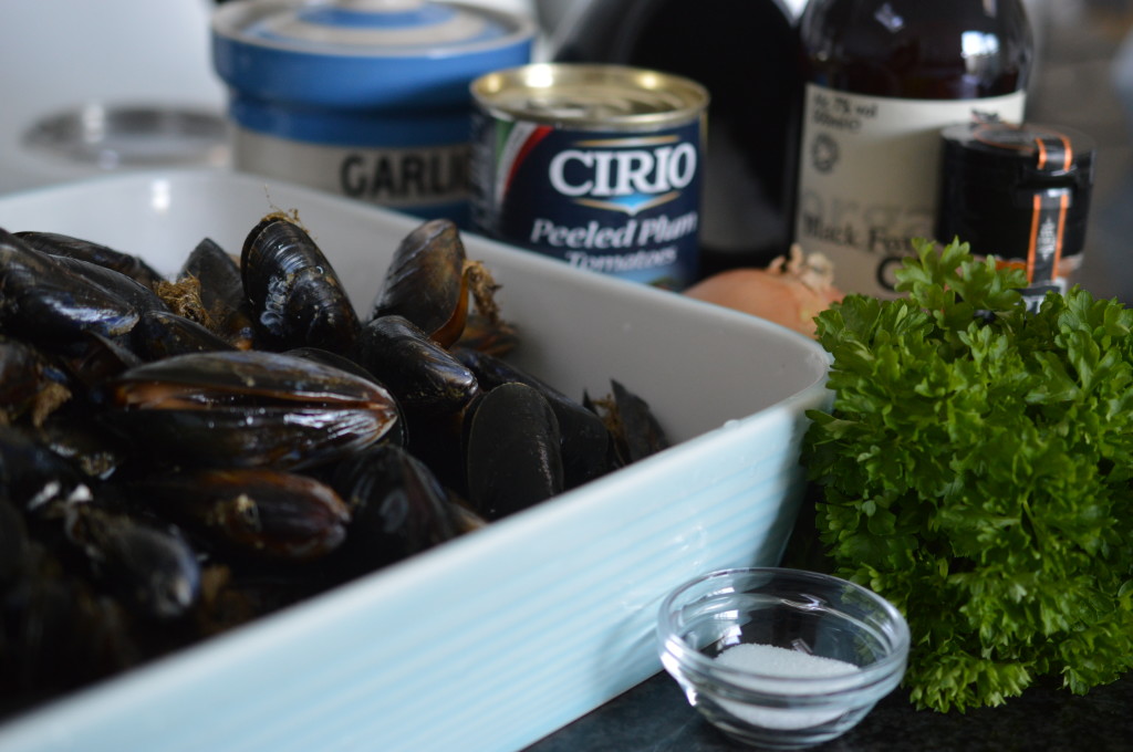 Mussels in cider ingredients